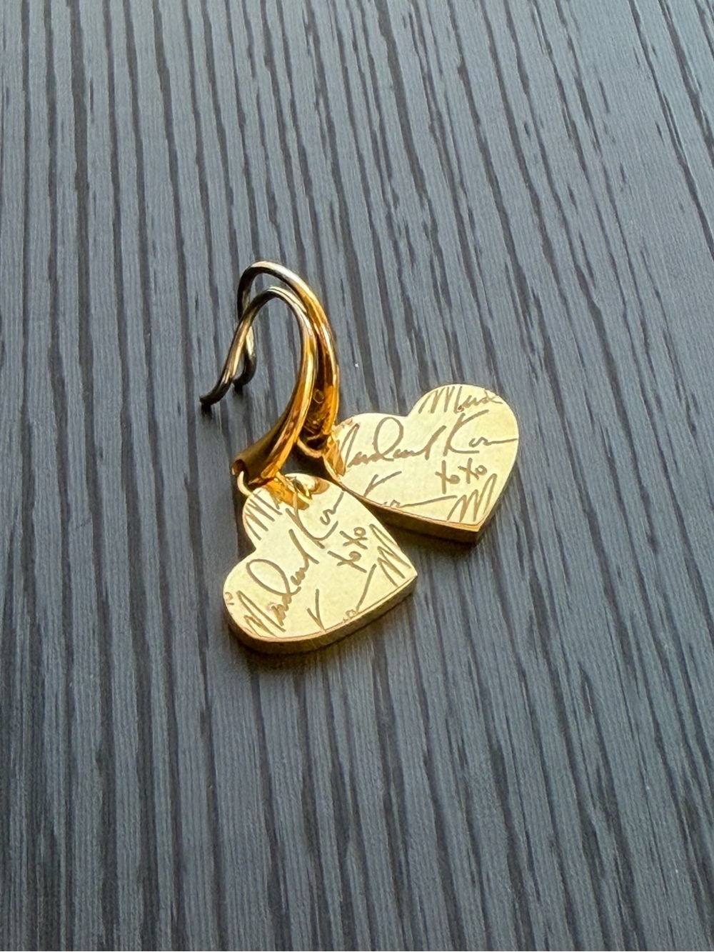 Michael Kors Gold XOXO Signature Heart Drop Earrings
